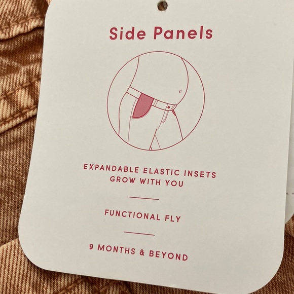 Isabel Maternity Size 8 MIDI Shorts with Side Panels Orange-Brown Peachy Color - Picture 7 of 7